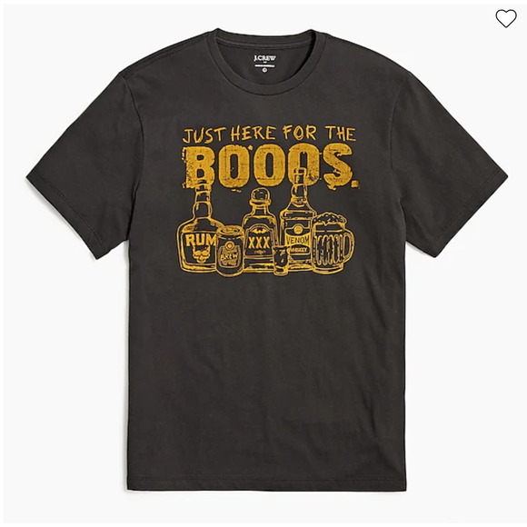 *NWT J. Crew Men's Black W/"Here for the Boos" Halloween Graphic Tee - Picture 9 of 10